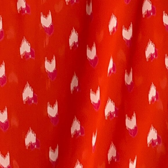 Gap Womens Size M Red Lightweight Blouse With Heart Design 3/4 Sleeves - Picture 3 of 9